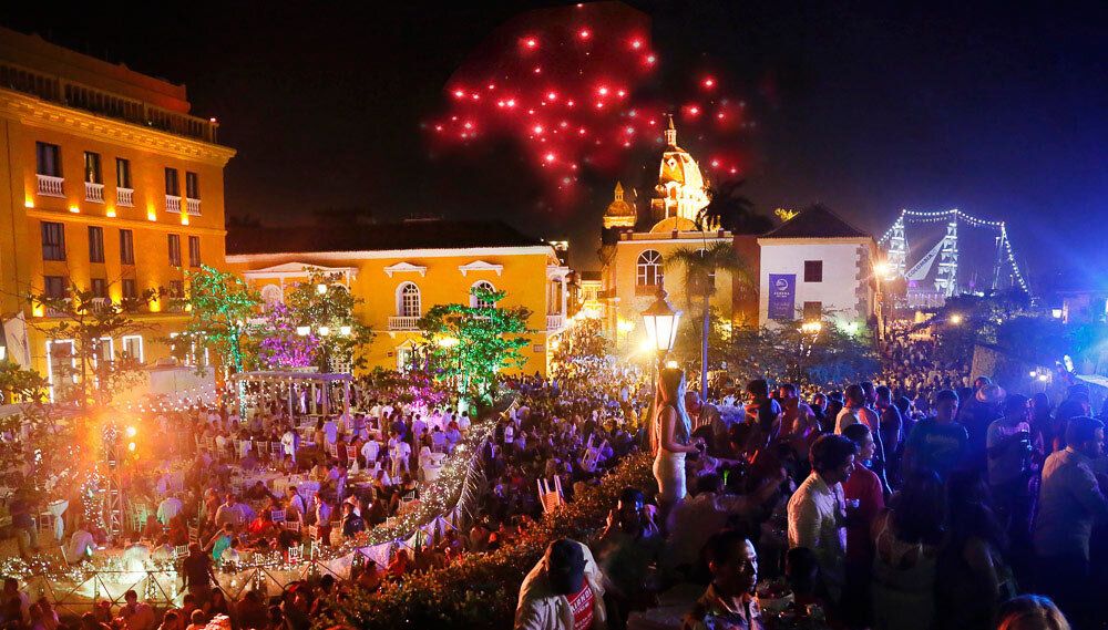 Corporate event under a pavilion in Cartagena